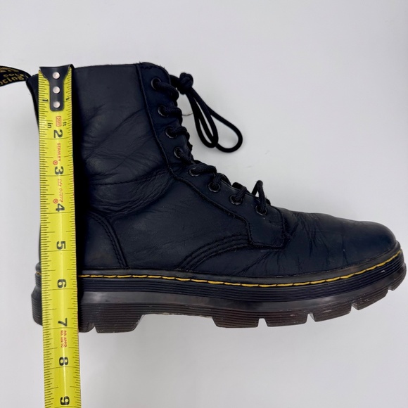 Dr. Martens Combs Black Wyoming Leather Combat Boots - Size 9 Women's/8 Men's - Picture 14 of 14